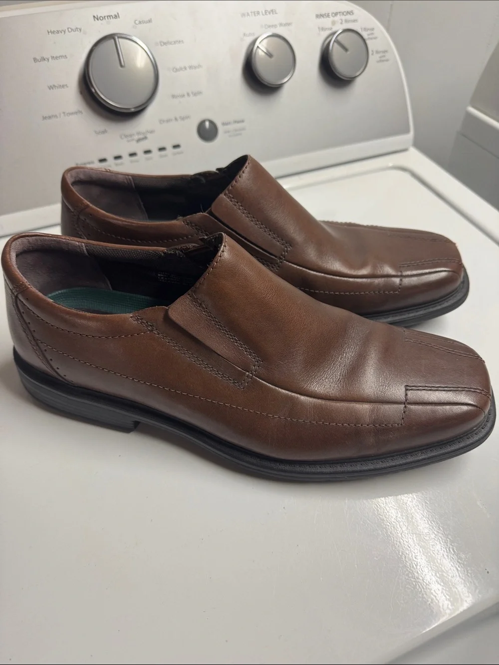 Clarks Brown Leather Slip-On Loafers